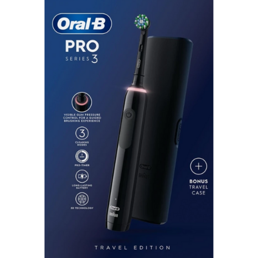 Oral-B Oral-B PRO 3 3500 Black Elektrische Tandenborstel + Reisetui
