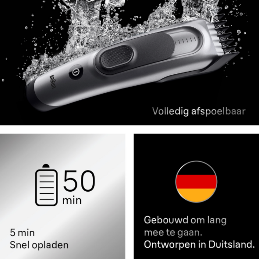 Braun HairClipper Tondeuse Series 7 HC7590 - Grijs Braun Braun HairClipper Tondeuse Series 7 HC7590 - Grijs