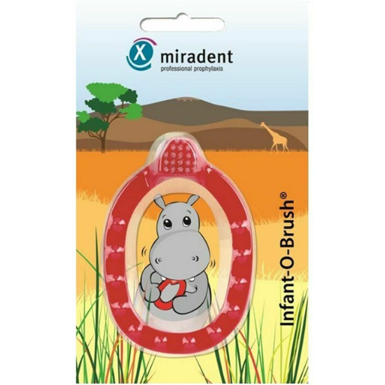Miradent Miradent Infant-O-Brush Baby Tandenborstel/Bijtring - Rood
