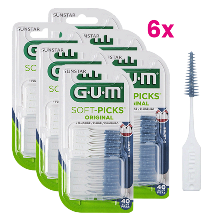 GUM GUM Soft-Picks Original X-Large - 6 x 40 stuks