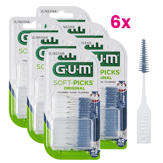 GUM GUM Soft-Picks Original X-Large - 6 x 40 stuks