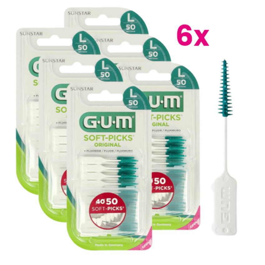 GUM GUM Soft-Picks Original Large - 6 x 50 stuks
