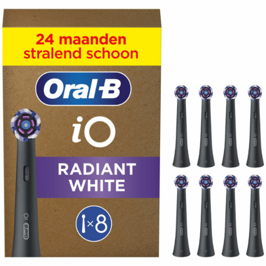 Oral-B Oral-B iO Radiant White opzetborstels - Black - 8 stuks