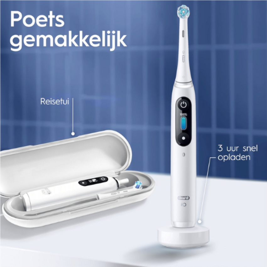 Oral-B iO Series 8N White Elektrische Tandenborstel + 1 extra opzetborstel Oral-B Oral-B iO Series 8N White Elektrische Tandenborstel + 1 extra opzetborstel