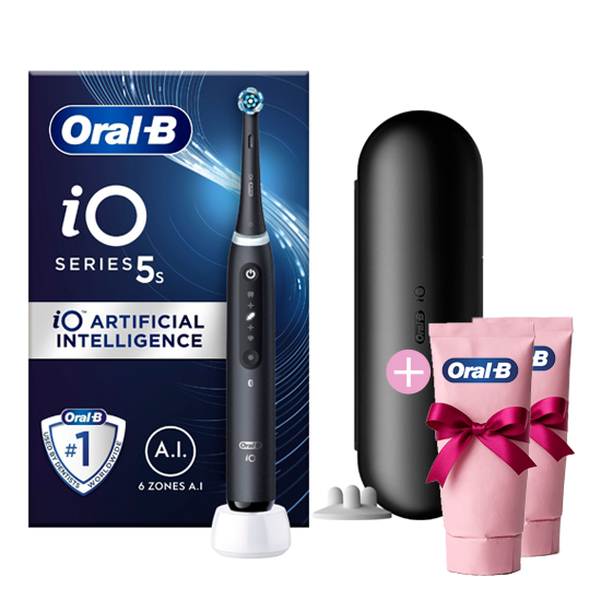 Oral-B Oral-B iO Series 5N Black + 2x Gratis Oral-B 3D-White Arctic Fresh Tandpasta
