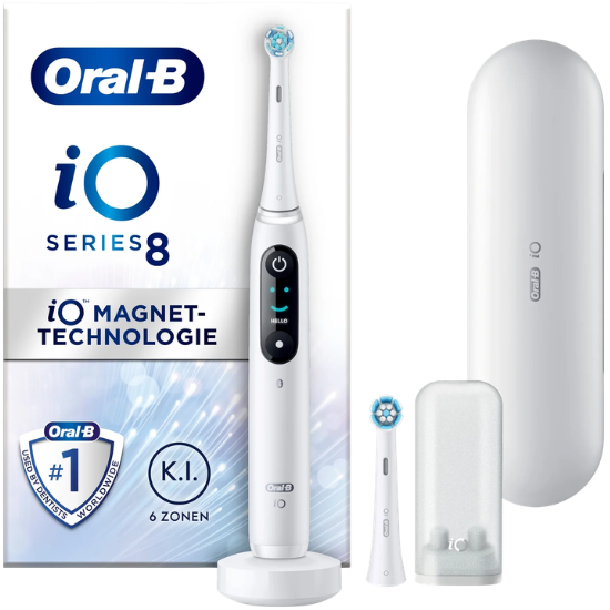 Oral-B iO Series 8N White Elektrische Tandenborstel + 1 extra opzetborstel Oral-B Oral-B iO Series 8N White Elektrische Tandenborstel + 1 extra opzetborstel
