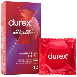 Durex Durex Condooms Feel Thin Extra Lubricated - Regular Fit - 12 stuks Durex Condooms Feel Thin Extra Lubricated - Regular Fit - 12 stuks