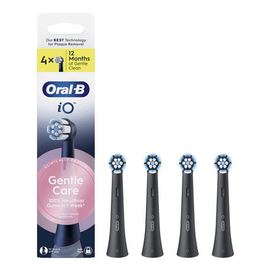 Oral-B iO Gentle Care Black opzetborstels - 4 stuks