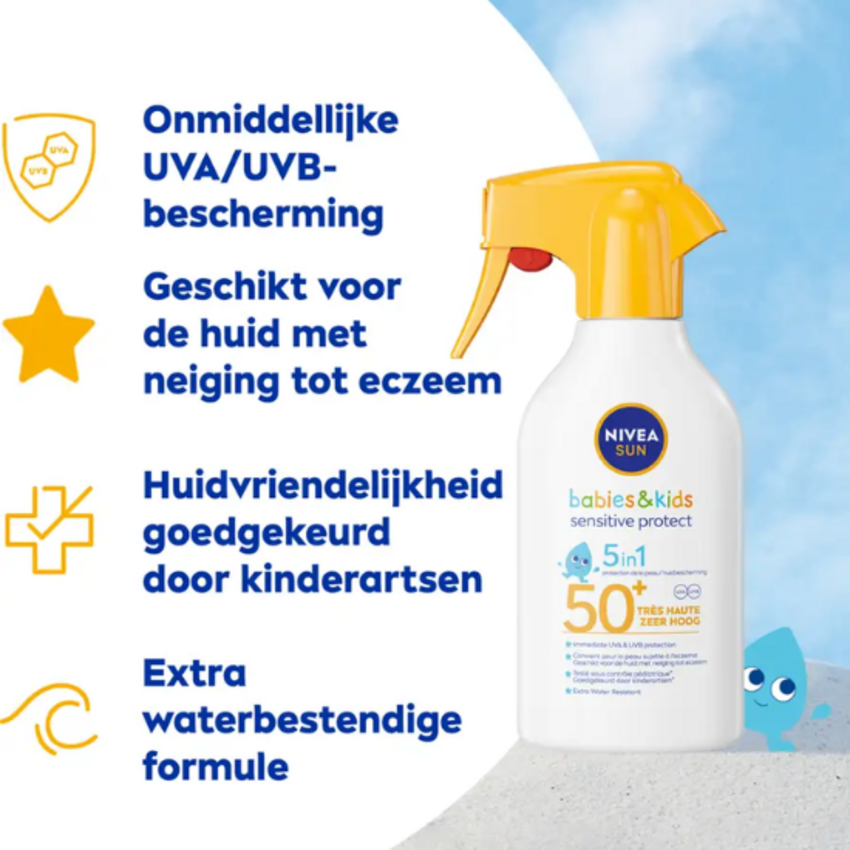 Nivea Nivea Sun Babies & Kids SPF 50+ Sensitive Protect Zonnebrand Spray - 270 ml