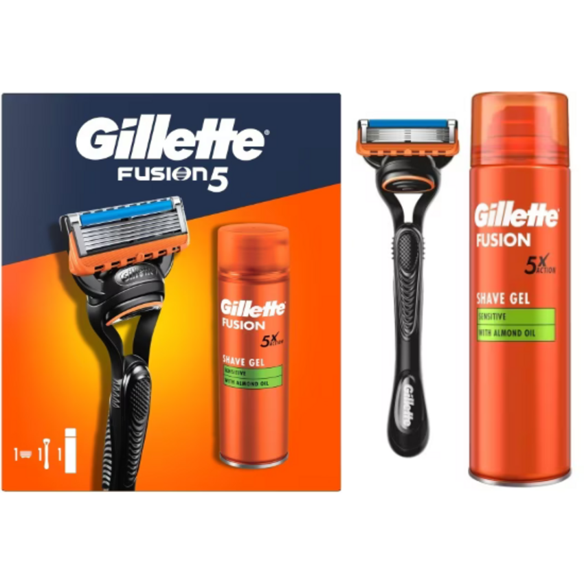 Gillette Gillette Fusion5 Scheersysteem + Sensitive Scheergel - Giftset