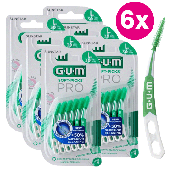 GUM Soft-Picks PRO Large - 6 x 30 stuks GUM GUM Soft-Picks PRO Large - 6 x 30 stuks