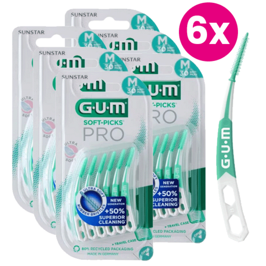 GUM Soft-Picks PRO Medium - 6 x 30 stuks GUM GUM Soft-Picks PRO Medium - 6 x 30 stuks