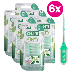 GUM Soft-Picks Comfort Flex Medium Mint - 6 x 40 stuks