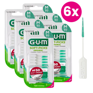 GUM GUM Soft-Picks Original Regular - 6 x 50 stuks GUM Soft-Picks Original Regular - 6 x 50 stuks