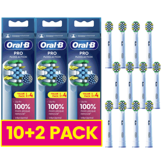 Oral-B PRO Floss Action Mega Pack opzetborstels - 10+2 stuks Oral-B Oral-B PRO Floss Action Mega Pack opzetborstels - 10+2 stuks