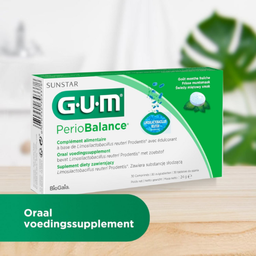 GUM Periobalance Tabletten 3 x 30 stuks - Voordeelverpakking GUM GUM Periobalance Tabletten 3 x 30 stuks - Voordeelverpakking