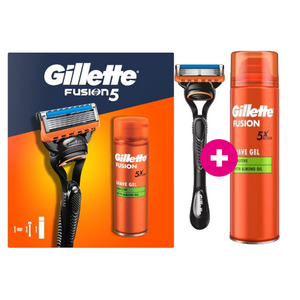 Gillette Gillette Fusion5 Scheersysteem + Sensitive Scheergel - Giftset Gillette Fusion5 Scheersysteem + Sensitive Scheergel - Giftset