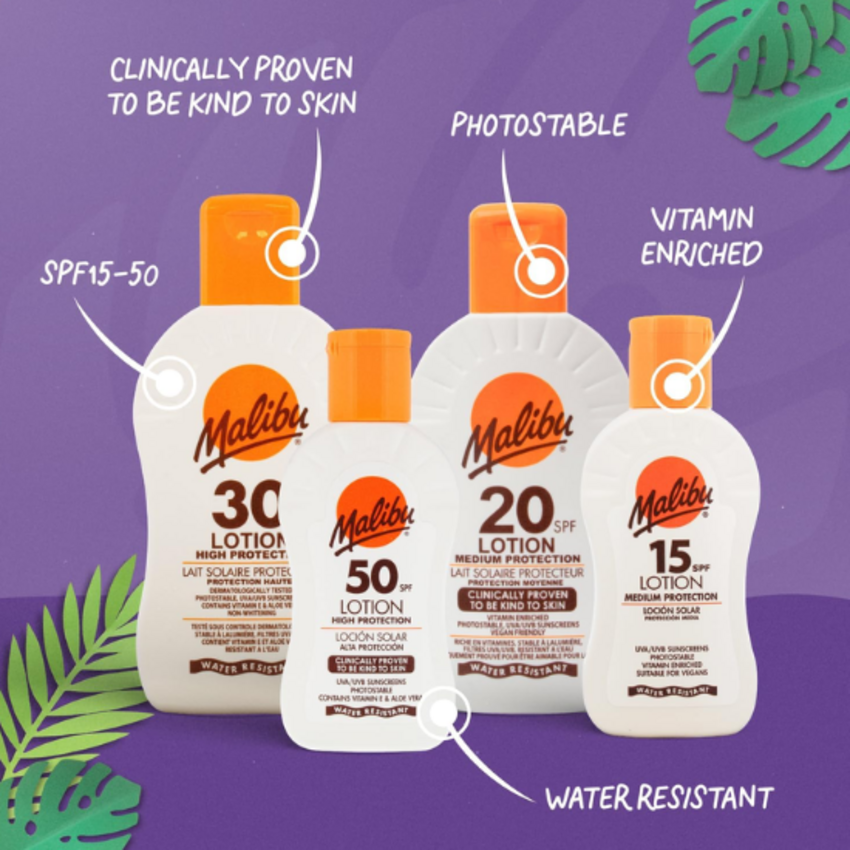 Malibu Malibu SPF 50 Zonnebrand Lotion - 200 ml | 1 + 1 ACTIE