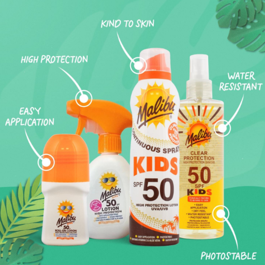 Malibu Malibu Kids SPF 50 Roll-On Zonnebrand Lotion - 50 ml | 1 + 1 ACTIE