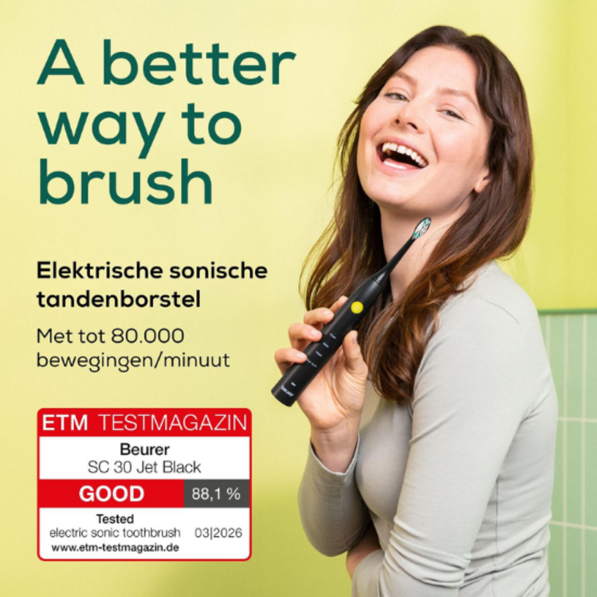 Beurer SC 30 Jet Black Elektrische Tandenborstel Beurer Beurer SC 30 Jet Black Elektrische Tandenborstel