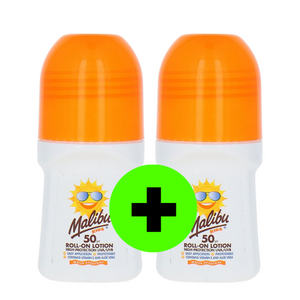 Malibu Kids SPF 50 Roll-On Zonnebrand Lotion - 50 ml | 1 + 1 ACTIE