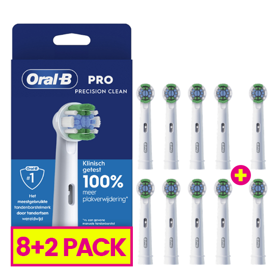 Oral-B PRO Precision Clean Mega Pack opzetborstels - 8+2 stuks Oral-B Oral-B PRO Precision Clean Mega Pack opzetborstels - 8+2 stuks