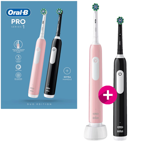 Oral-B PRO 1 Series Black + Extra Body Pink