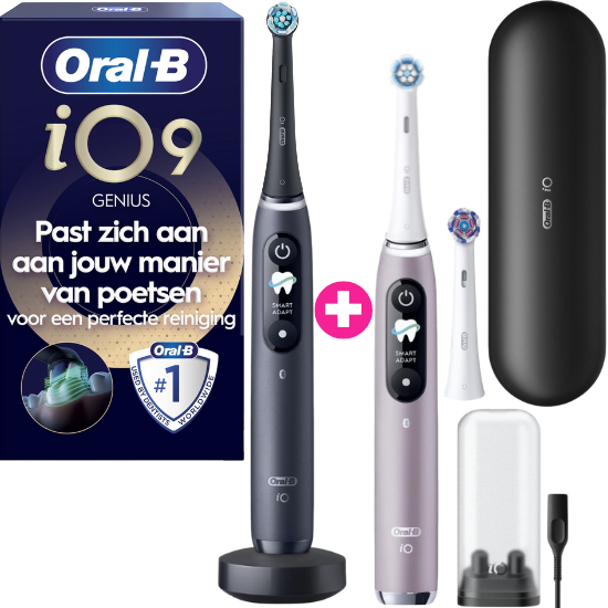 Tandenborstel.com Oral-B iO Series 9 DUO Black + Extra Body Pink aanbieding