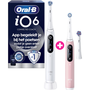 Oral-B Oral-B iO Series 6 White + Extra Body Pink + 1 extra opzetborstel Oral-B iO Series 6 White + Extra Body Pink + 1 extra opzetborstel