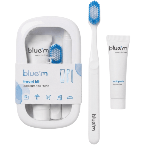 BlueM Travel Kit - Travel Tandenborstel + Tandpasta Fluoridevrij - 15 ml BlueM BlueM Travel Kit - Travel Tandenborstel + Tandpasta Fluoridevrij - 15 ml