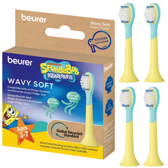 Beurer Beurer SC Wavy Soft Spongebob Squarepants Opzetborstels 3+ jaar – 4 stuks