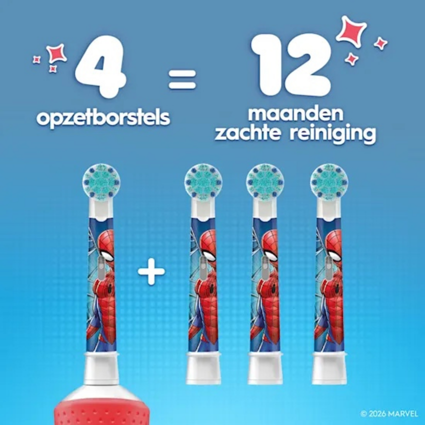 Oral-B PRO Kids 3+ Spider-Man opzetborstels - 2 stuks Oral-B Oral-B PRO Kids 3+ Spider-Man opzetborstels - 2 stuks