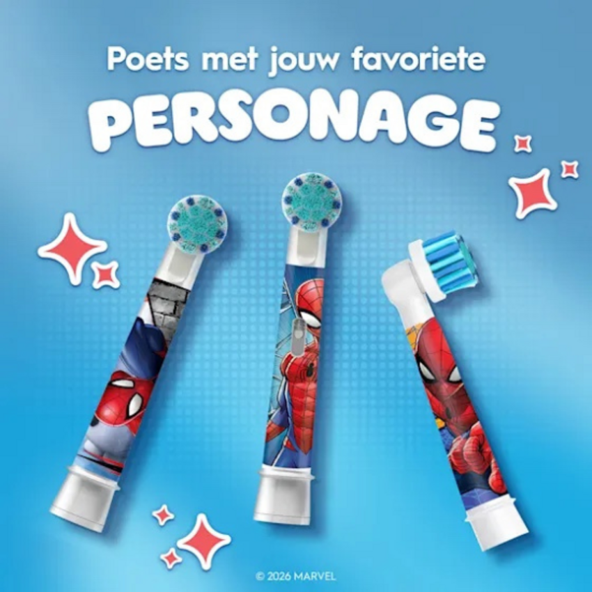 Oral-B PRO Kids 3+ Spider-Man opzetborstels - 8 stuks Oral-B Oral-B PRO Kids 3+ Spider-Man opzetborstels - 8 stuks