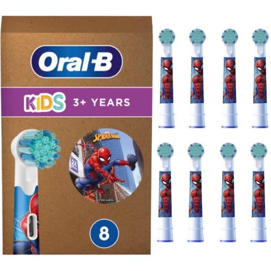 Oral-B PRO Kids 3+ Spider-Man opzetborstels - 8 stuks Oral-B Oral-B PRO Kids 3+ Spider-Man opzetborstels - 8 stuks
