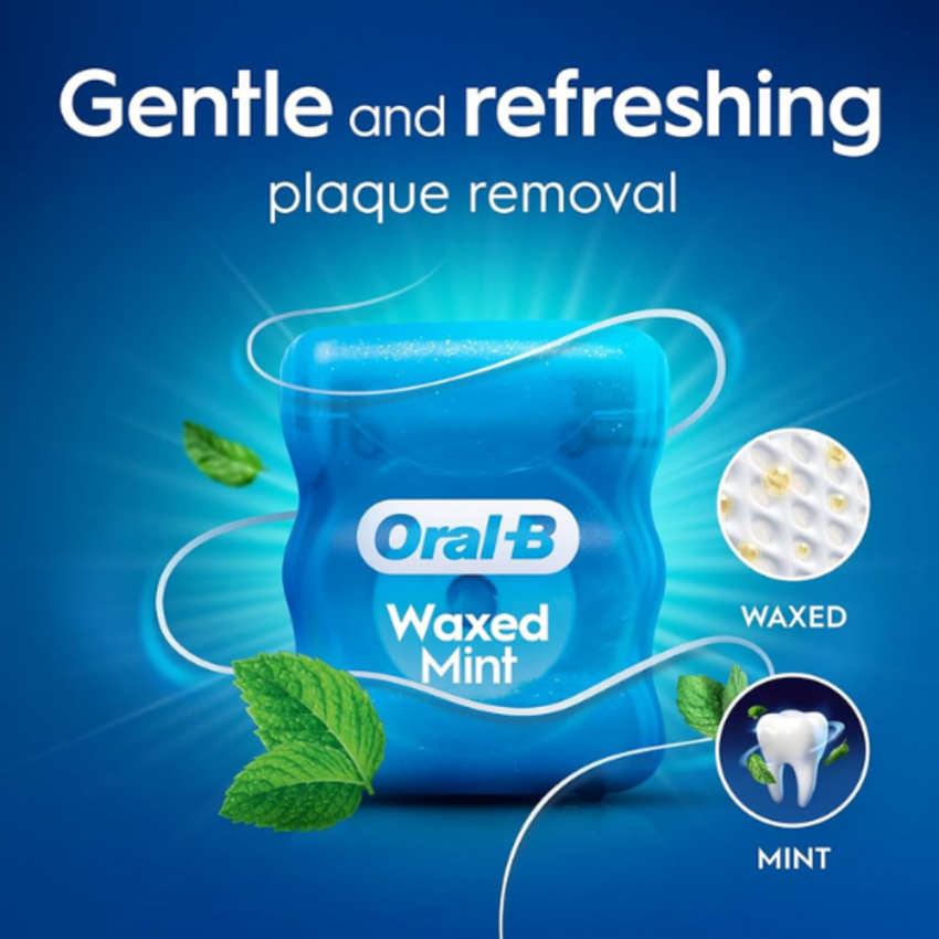 Oral-B Satin Tape Waxed Mint - 50 meter Oral-B Oral-B Satin Tape Waxed Mint - 50 meter