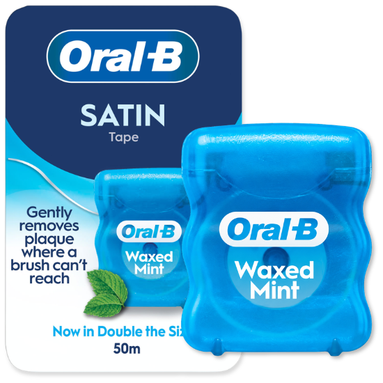 Oral-B Satin Tape Waxed Mint - 50 meter Oral-B Oral-B Satin Tape Waxed Mint - 50 meter