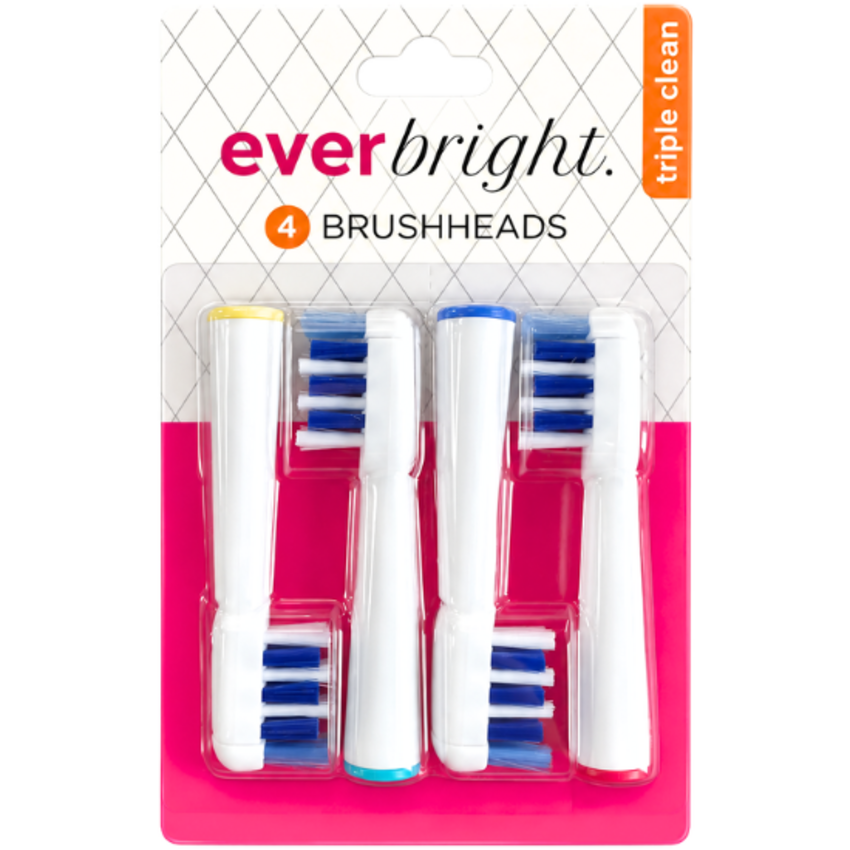 Everbright TripleClean opzetborstels - 4 stuks Everbright Everbright TripleClean opzetborstels - 4 stuks