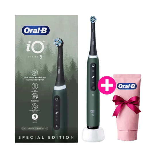 Oral-B iO Series 5 Forest Green + 1x Gratis Oral-B 3D-White Arctic Fresh Tandpasta