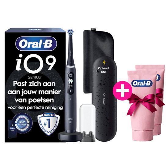 Oral-B Oral-B iO Series 9 Black Onyx + 2x Gratis Oral-B 3D-White Arctic Fresh Tandpasta