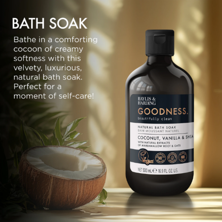 Baylis & Harding Goodness Bath Soak Coconut, Vanilla & Shea - 500 ml Baylis & Harding Baylis & Harding Goodness Bath Soak Coconut, Vanilla & Shea - 500 ml