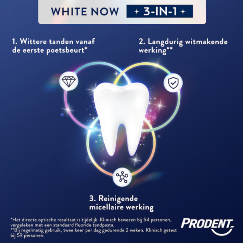 Prodent White Now 3-in-1 Tandpasta - 75 ml Prodent Prodent White Now 3-in-1 Tandpasta - 75 ml