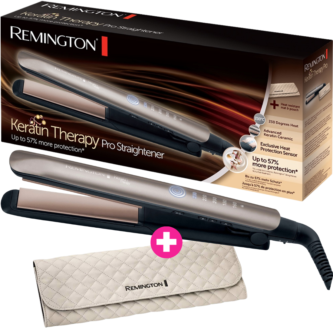 Remington Keratin Therapy Pro Stijltang S8590 - Bronze Remington Keratin Therapy Pro Stijltang S8590 - Bronze