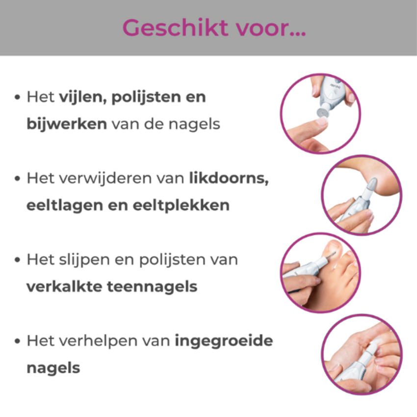 Beurer MP 41 Elektrische Nagelvijl – Manicure- en Pedicureset - Wit Beurer Beurer MP 41 Elektrische Nagelvijl – Manicure- en Pedicureset - Wit
