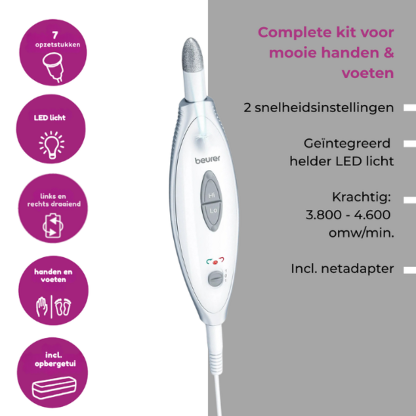 Beurer MP 41 Elektrische Nagelvijl – Manicure- en Pedicureset - Wit Beurer Beurer MP 41 Elektrische Nagelvijl – Manicure- en Pedicureset - Wit