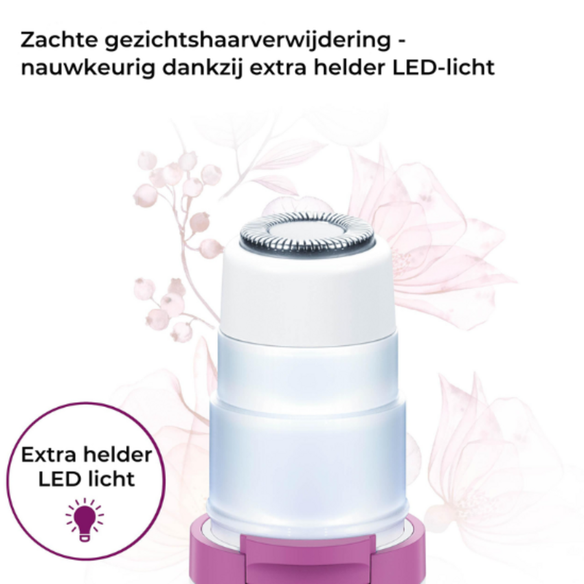 Beurer HL 16 Elektrische Gezichtshaarverwijderaar - Wit/Roze Beurer Beurer HL 16 Elektrische Gezichtshaarverwijderaar - Wit/Roze