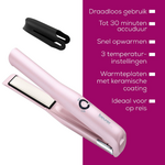 Beurer HS 20 Draadloze Stijltang - Roze Beurer Beurer HS 20 Draadloze Stijltang - Roze