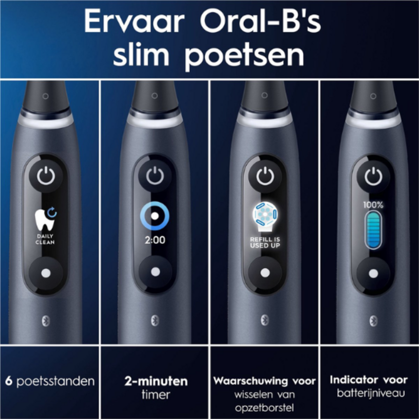 Oral-B iO Series 8N Black + 2x Gratis Oral-B 3D-White Arctic Fresh Tandpasta Oral-B Oral-B iO Series 8N Black + 2x Gratis Oral-B 3D-White Arctic Fresh Tandpasta