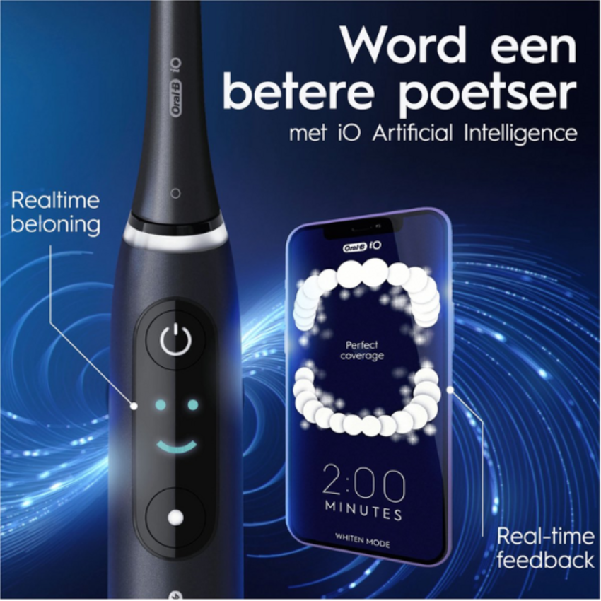 Oral-B iO Series 8N Black + 2x Gratis Oral-B 3D-White Arctic Fresh Tandpasta Oral-B Oral-B iO Series 8N Black + 2x Gratis Oral-B 3D-White Arctic Fresh Tandpasta