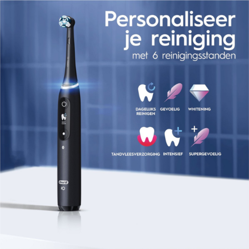 Oral-B iO Series 8N Black + 2x Gratis Oral-B 3D-White Arctic Fresh Tandpasta Oral-B Oral-B iO Series 8N Black + 2x Gratis Oral-B 3D-White Arctic Fresh Tandpasta