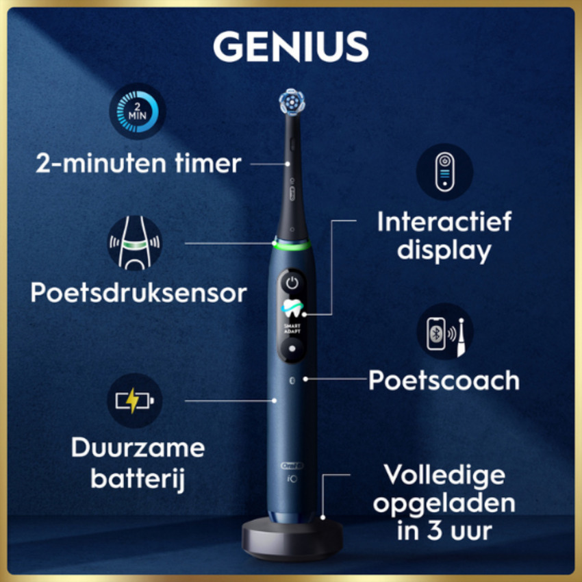 Oral-B iO Series 9 Dark Blue + 2x Gratis Oral-B 3D-White Arctic Fresh Tandpasta Oral-B Oral-B iO Series 9 Dark Blue + 2x Gratis Oral-B 3D-White Arctic Fresh Tandpasta